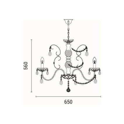 Candeeiro suspenso 6xE14/15W/230V