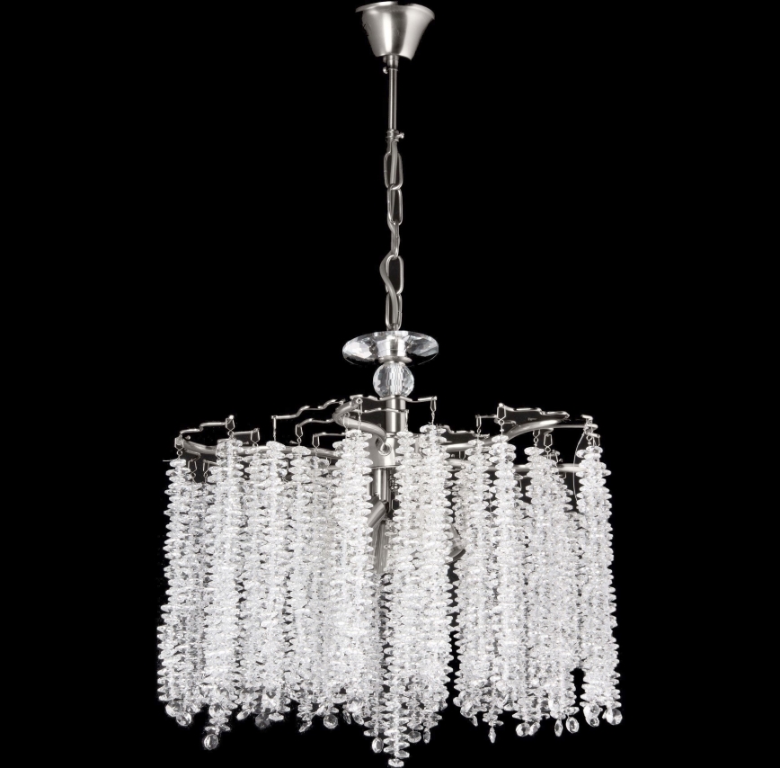 Candeeiro suspenso 6xE14/60W/230V diâmetro 46 cm cromado brilhante