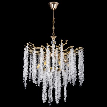 Candeeiro suspenso 6xE14/60W/230V diâmetro 53 cm dourado