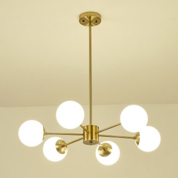 Candeeiro suspenso 6xE27/40W/230V latão