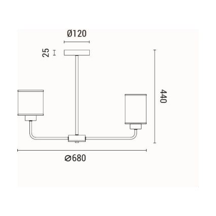 Candeeiro suspenso 6xE27/60W/230V