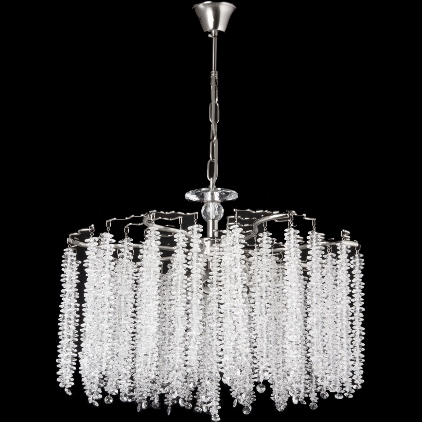 Candeeiro suspenso 7xE14/60W/230V diâmetro 54 cm cromado brilhante