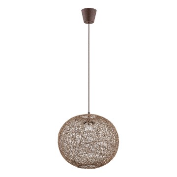 Candeeiro suspenso ABAKA 1xE27/15W/230V castanho