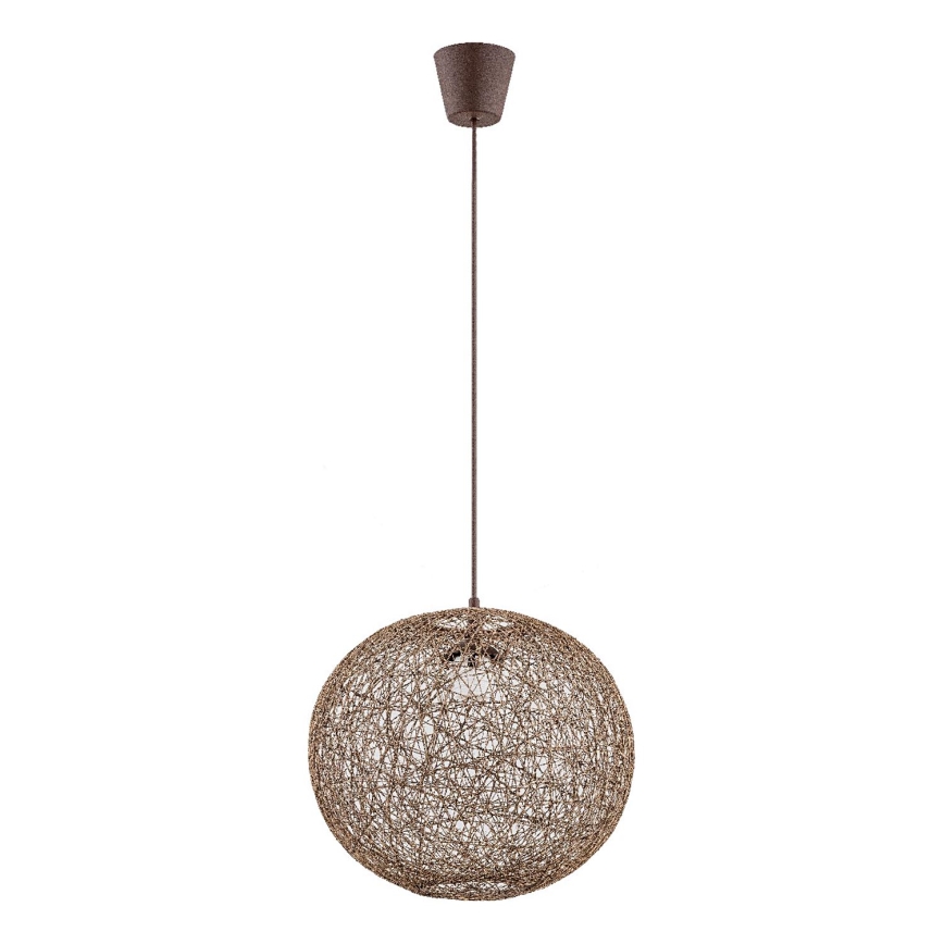 Candeeiro suspenso ABAKA 1xE27/15W/230V castanho