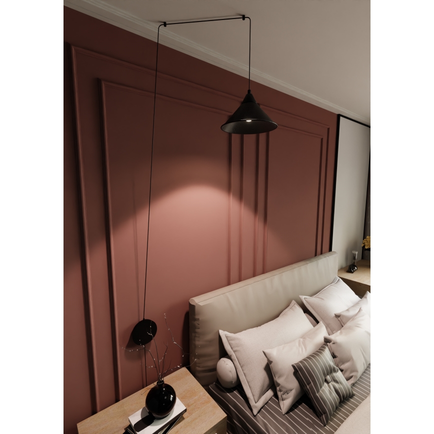 Candeeiro suspenso ABRAMO 1xE27/15W/230V preto