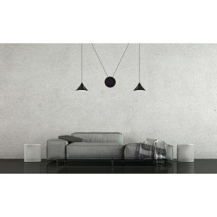 Candeeiro suspenso ABRAMO 2xE27/15W/230V preto