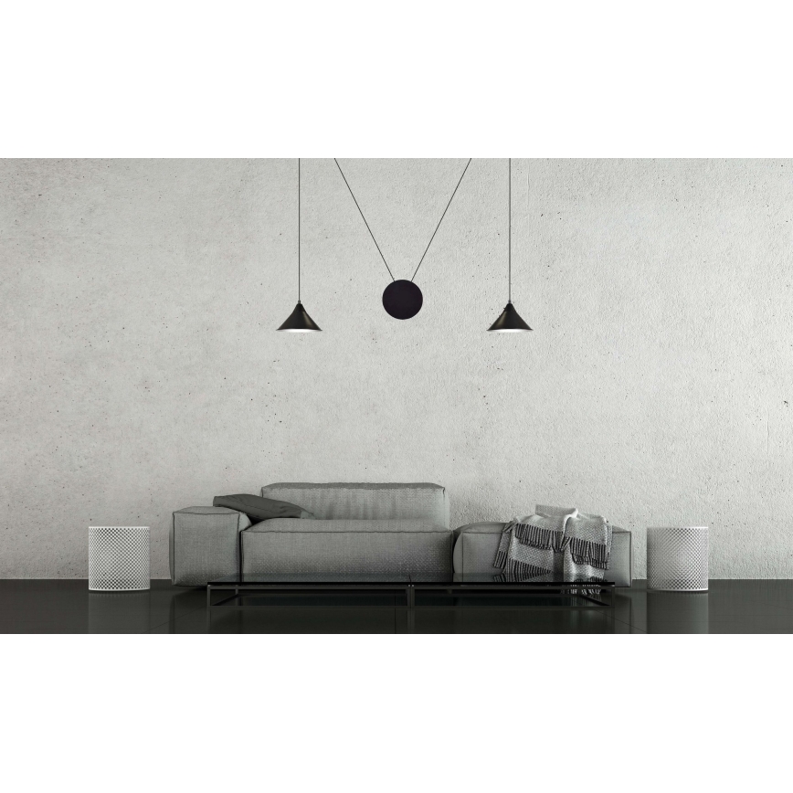 Candeeiro suspenso ABRAMO 2xE27/15W/230V preto