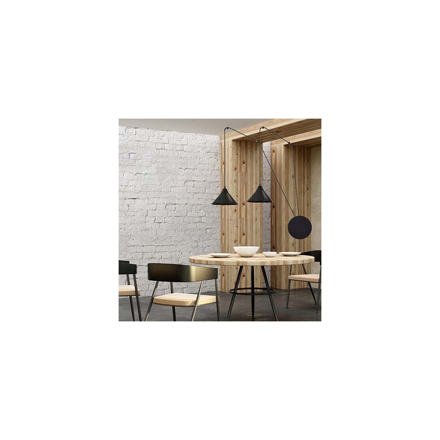 Candeeiro suspenso ABRAMO 2xE27/15W/230V preto