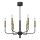 Candeeiro suspenso AKASYA 6xE14/15W/230V preto/dourado