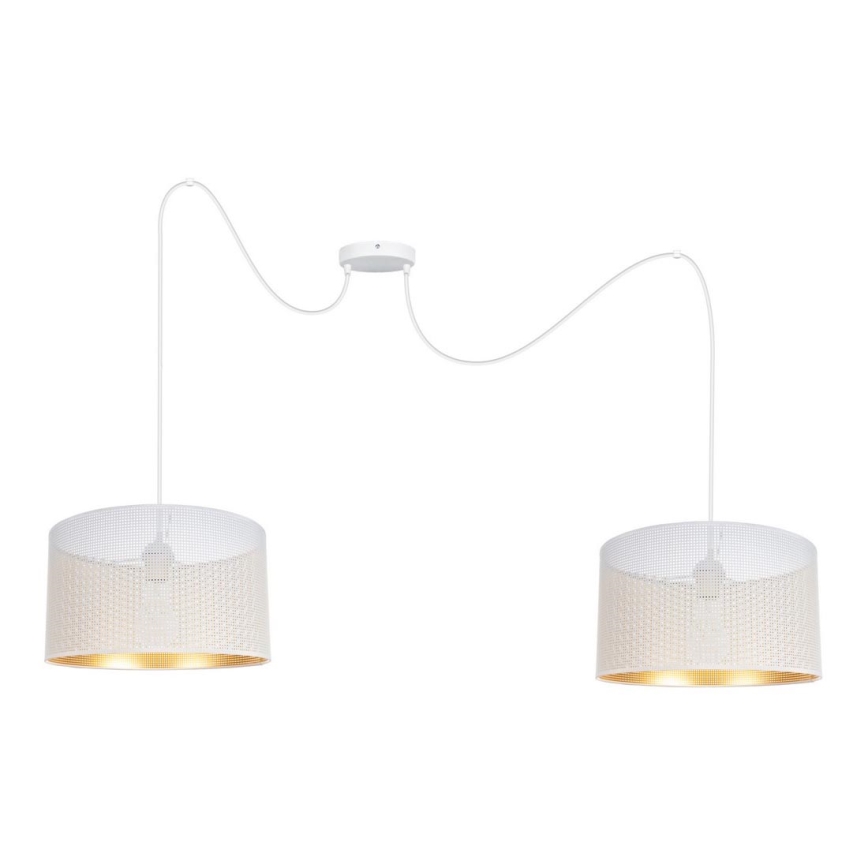 Candeeiro suspenso ALDO 2xE27/60W/230V aranha branco