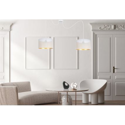Candeeiro suspenso ALDO 2xE27/60W/230V aranha branco