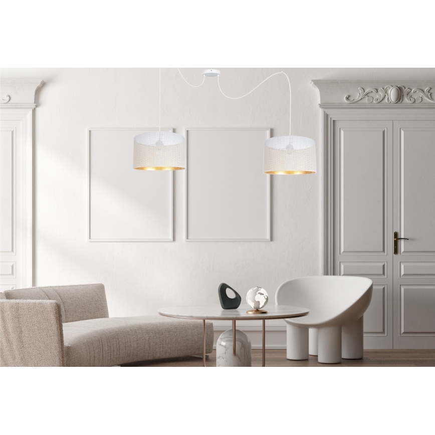 Candeeiro suspenso ALDO 2xE27/60W/230V aranha branco