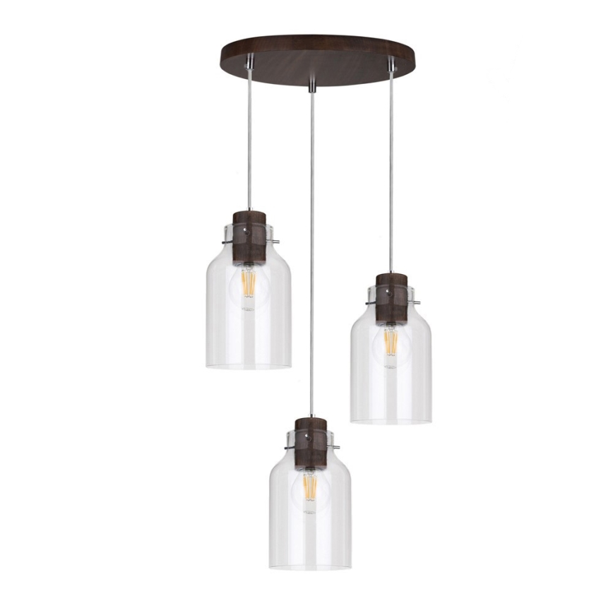 Candeeiro suspenso ALESSANDRO 3xE27/60W/230V faia