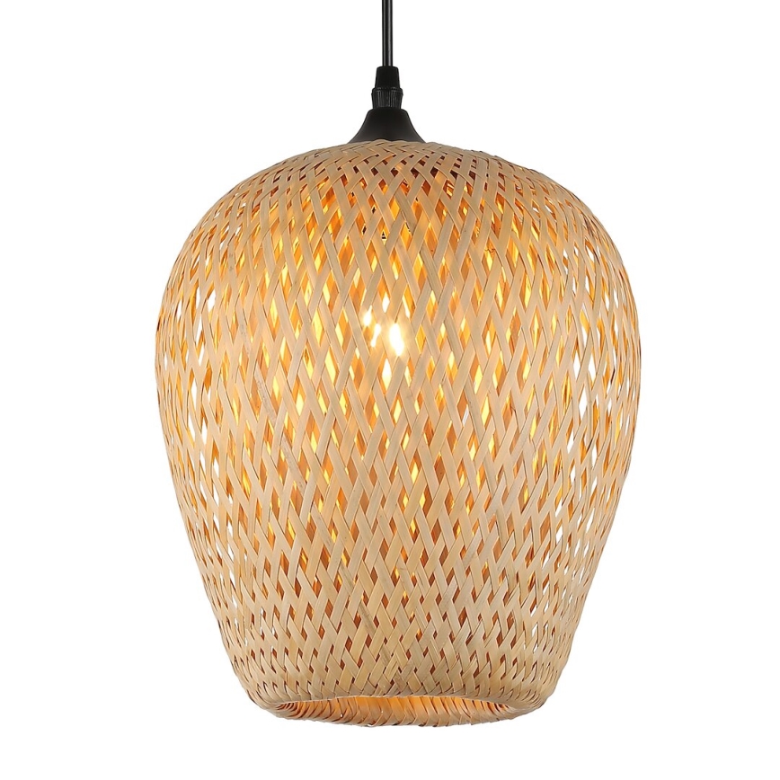 Candeeiro suspenso ALMA 1xE27/60W/230V diâmetro 23 cm bambu
