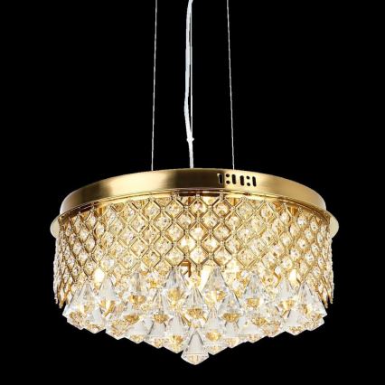 Candeeiro suspenso AMAPOLI 7xG9/28W/230V diâmetro 45 cm dourado