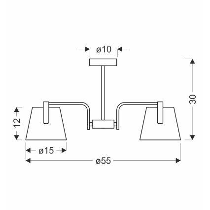 Candeeiro suspenso AMBERG 3xE14/40W/230V castanho