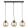 Candeeiro suspenso AMBRE BLACK 3xE27/60W/230V preto/fumado castanho