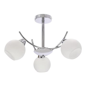Candeeiro suspenso AMOS 3xE27/40W/230V cromado brilhante