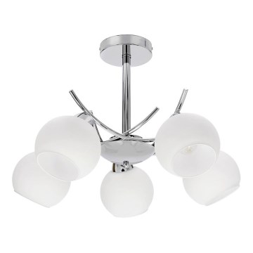 Candeeiro suspenso AMOS 5xE27/40W/230V cromado brilhante