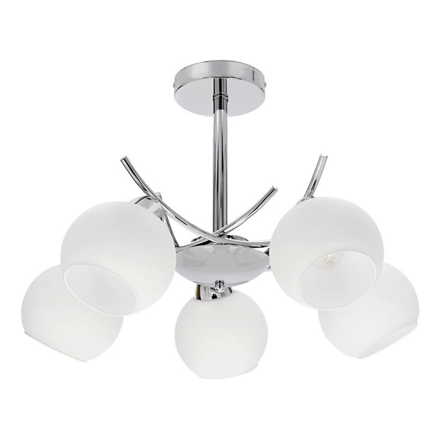 Candeeiro suspenso AMOS 5xE27/40W/230V cromado brilhante