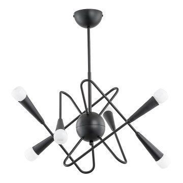 Candeeiro suspenso APPER 6xE14/10W/230V preto