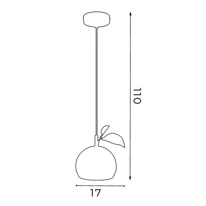 Candeeiro suspenso APPLE 1xE27/15W/230V verde