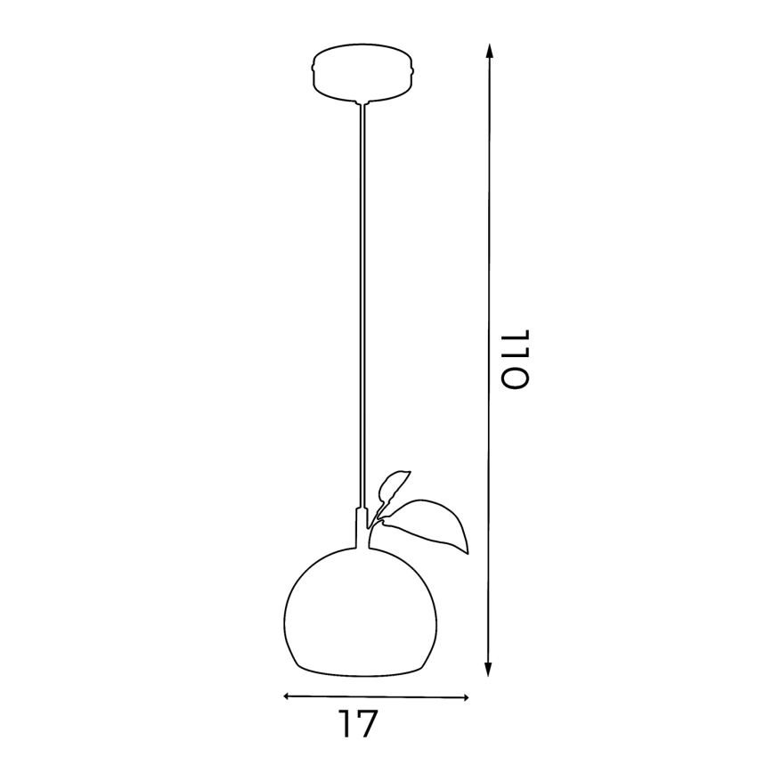 Candeeiro suspenso APPLE 1xE27/15W/230V verde