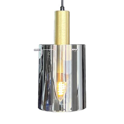 Candeeiro suspenso ARCADIA 1xE27/60W/230V diâmetro 13 cm dourado/fumado