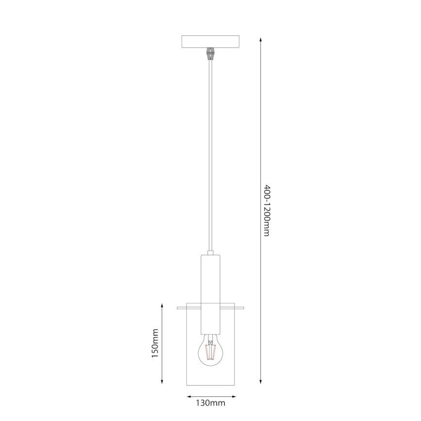 Candeeiro suspenso ARCADIA 1xE27/60W/230V diâmetro 13 cm dourado/fumado