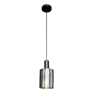 Candeeiro suspenso ARCADIA 1xE27/60W/230V diâmetro 13 cm preto/fumado