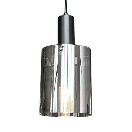 Candeeiro suspenso ARCADIA 1xE27/60W/230V diâmetro 13 cm preto/fumado