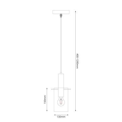 Candeeiro suspenso ARCADIA 1xE27/60W/230V diâmetro 13 cm preto/fumado