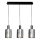 Candeeiro suspenso ARCADIA 3xE27/60W/230V preto/fumado