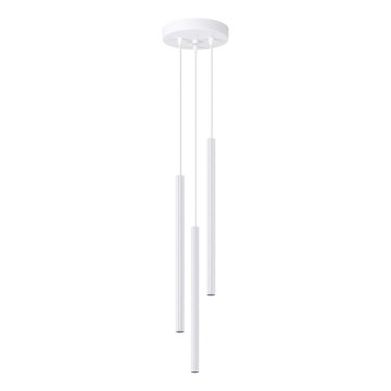Candeeiro suspenso ARCHE 3xG9/8W/230V branco