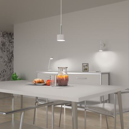 Candeeiro suspenso ARENA 1xGX53/11W/230V branco/cromado brilhante