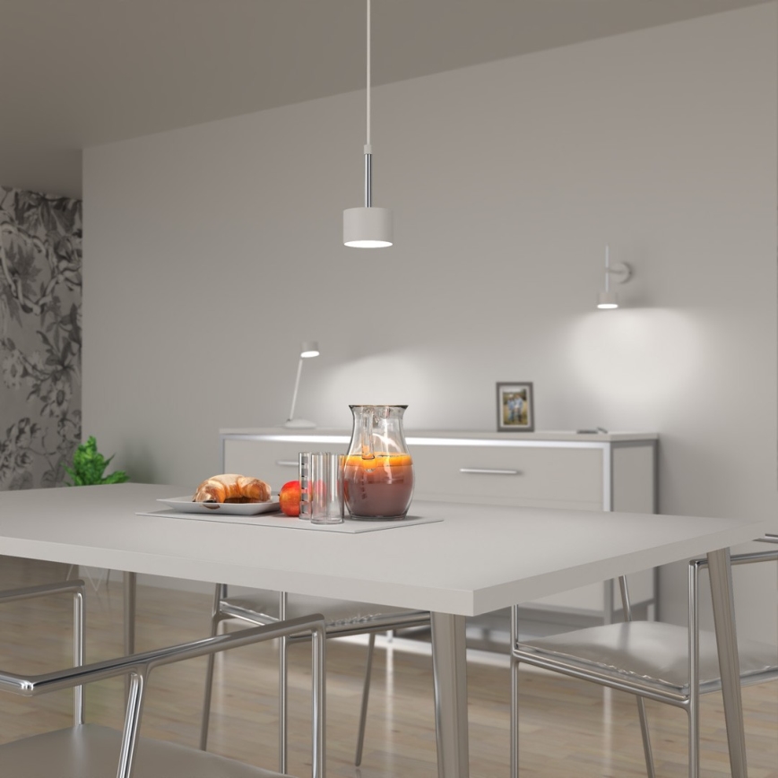 Candeeiro suspenso ARENA 1xGX53/11W/230V branco/cromado brilhante