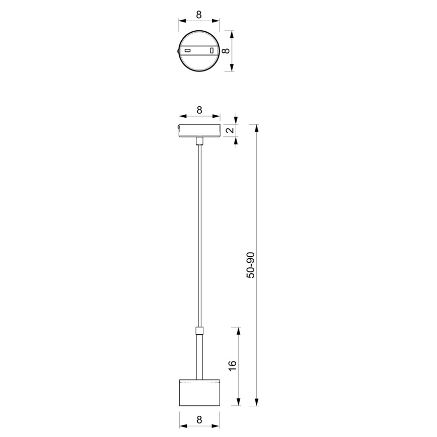 Candeeiro suspenso ARENA 1xGX53/11W/230V branco/cromado brilhante