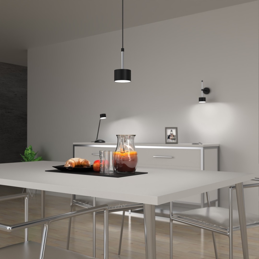 Candeeiro suspenso ARENA 1xGX53/11W/230V preto/cromado brilhante