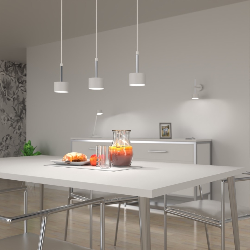 Candeeiro suspenso ARENA 3xGX53/11W/230V branco/cromado brilhante
