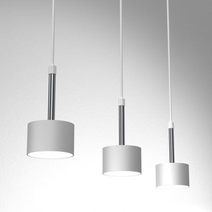 Candeeiro suspenso ARENA 3xGX53/11W/230V branco/cromado brilhante