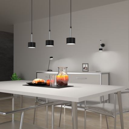 Candeeiro suspenso ARENA 3xGX53/11W/230V preto/cromado brilhante