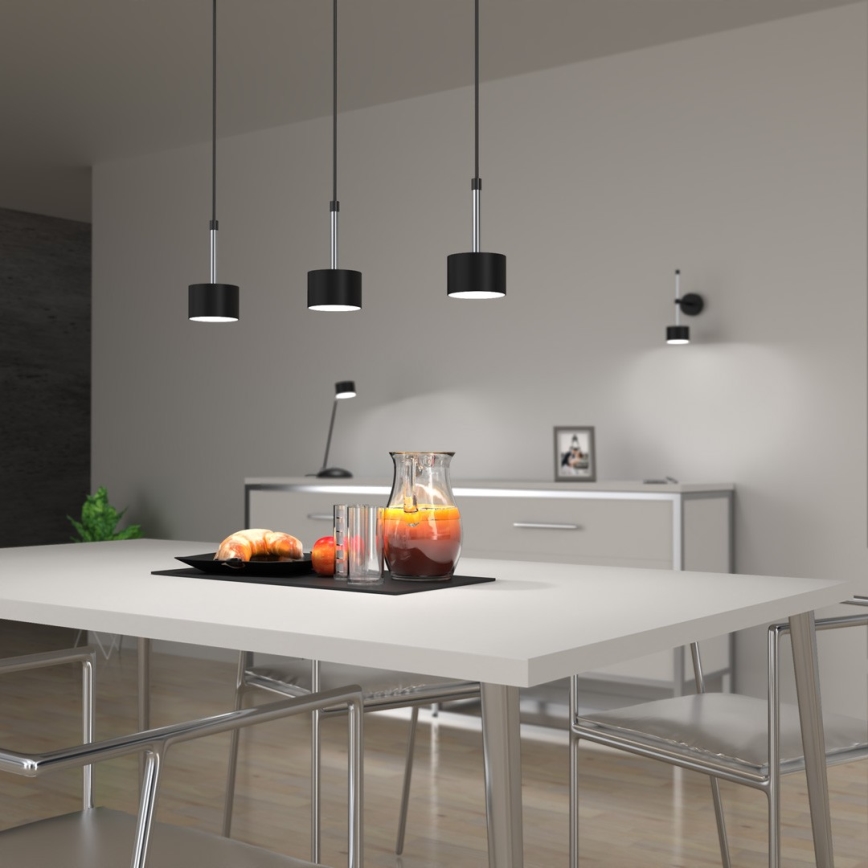 Candeeiro suspenso ARENA 3xGX53/11W/230V preto/cromado brilhante