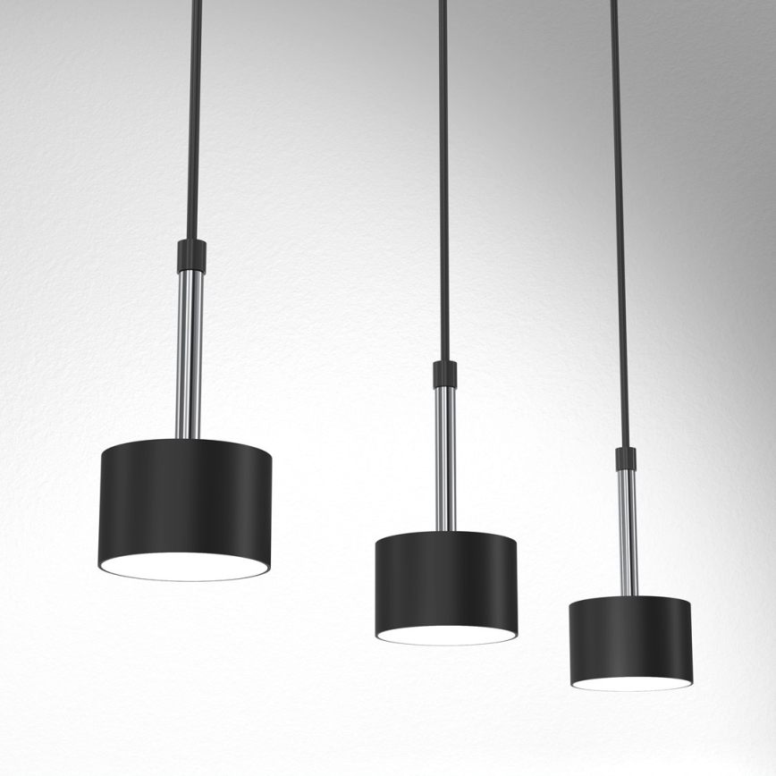 Candeeiro suspenso ARENA 3xGX53/11W/230V preto/cromado brilhante