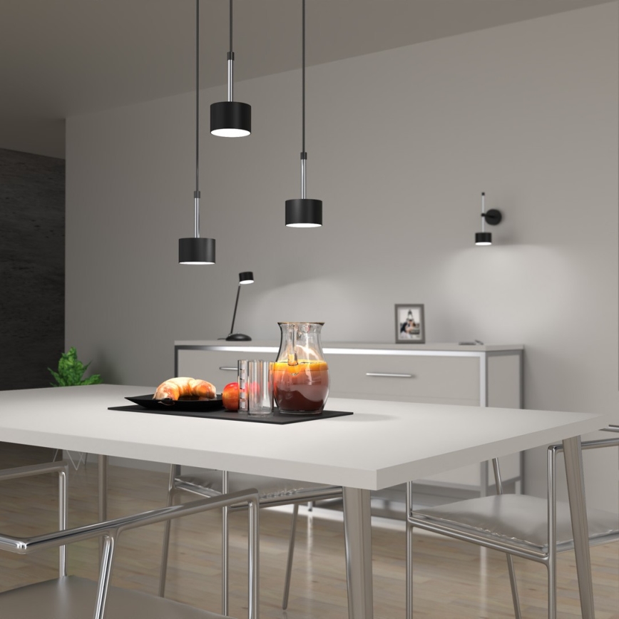 Candeeiro suspenso ARENA 3xGX53/11W/230V preto/cromado brilhante