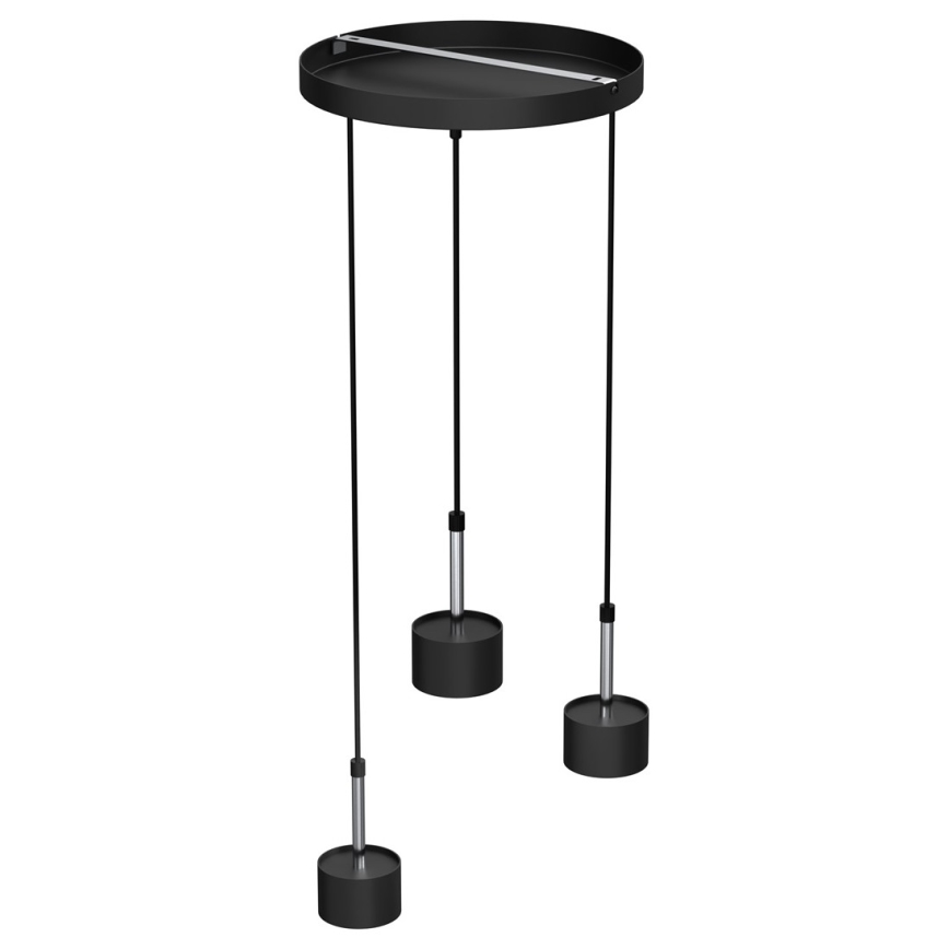 Candeeiro suspenso ARENA 3xGX53/11W/230V preto/cromado brilhante