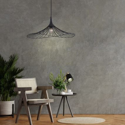 Candeeiro suspenso ARIELLE 1xE27/20W/230V diâmetro 50 cm preto