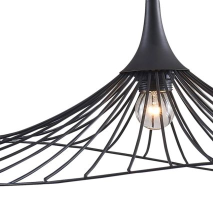Candeeiro suspenso ARIELLE 1xE27/20W/230V diâmetro 50 cm preto