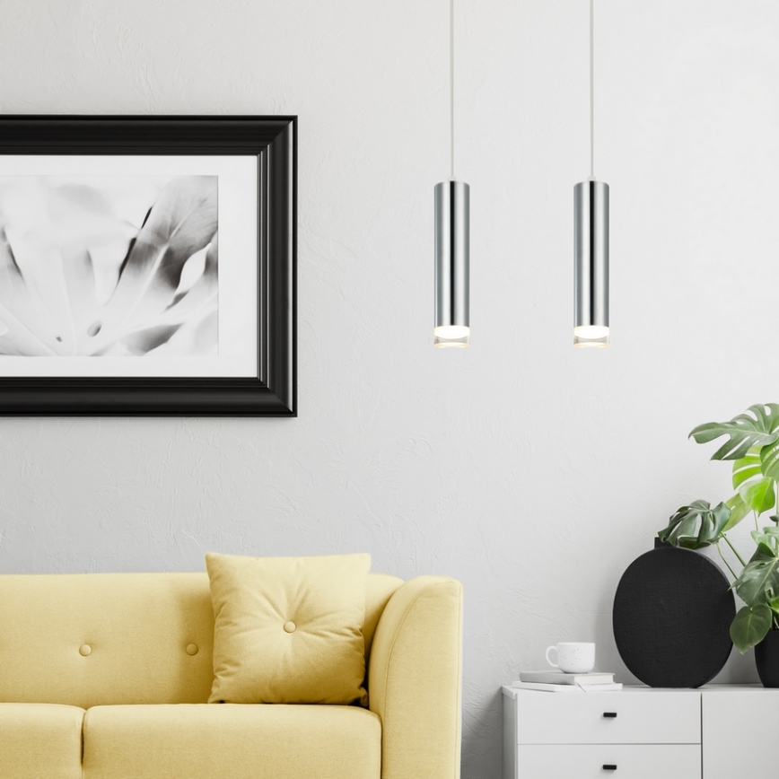 Candeeiro suspenso ARMIN 1xGU10/10W/230V cromado brilhante