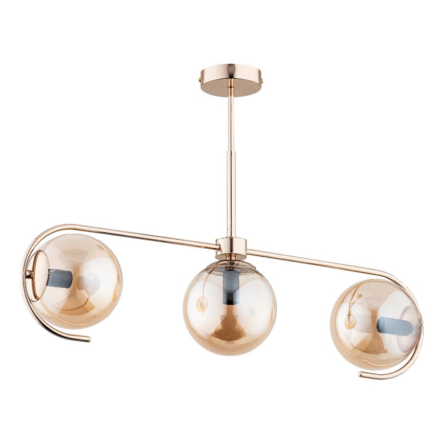 Candeeiro suspenso ASTANA 3xE14/10W/230V dourado