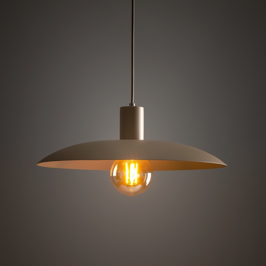 Candeeiro suspenso ASTRA 1xE27/15W/230V diâmetro 41 cm bege
